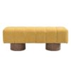 Upholstered Entryway Bench Ottoman - Yellow - Image 5