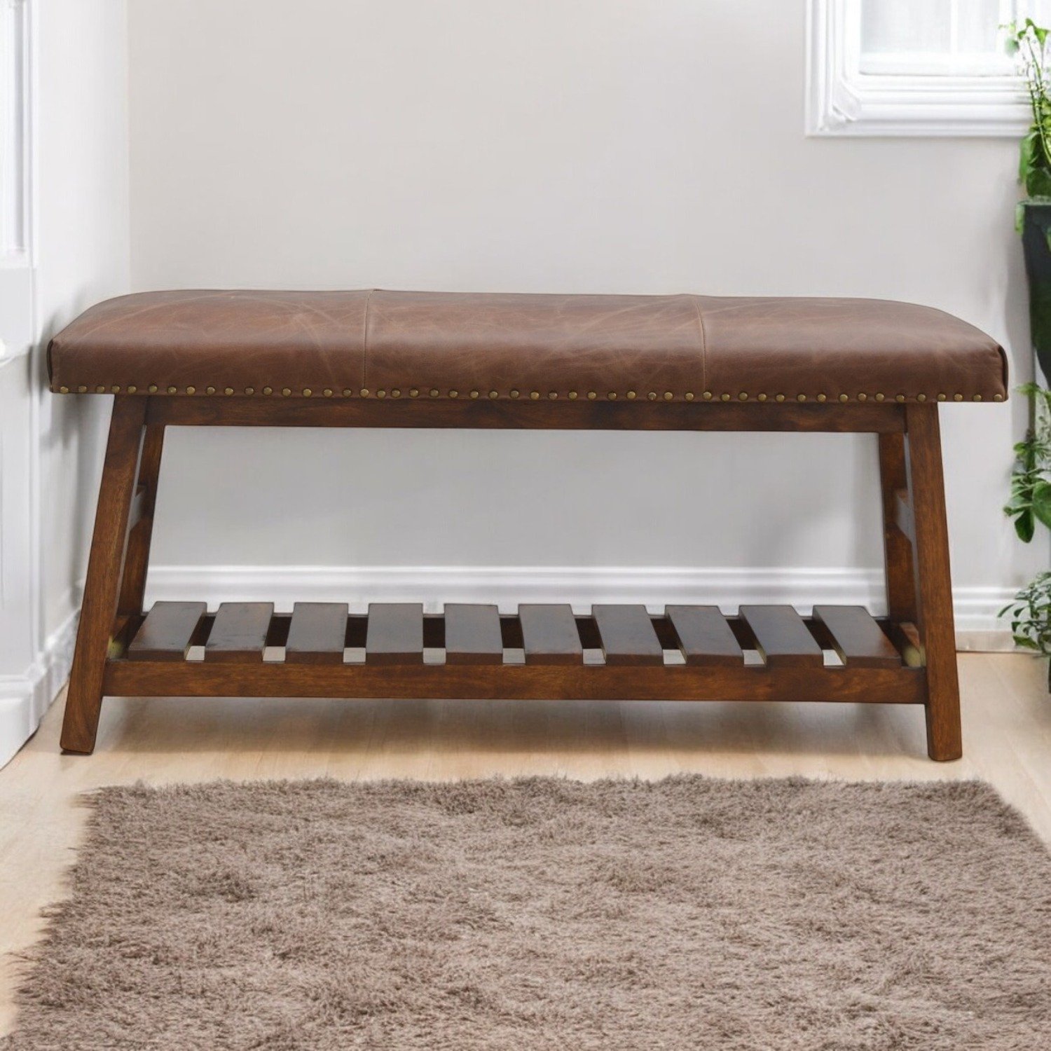 Buffalo - Hide Hallway Bench - Brown - Image 2