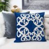 Dora - Vintage Vine Pillow Cover With Matching Back - Indigo - Image 7