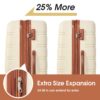3 Piece Luggage Set Hardside Spinner Suitcase With Tsa Lock 20" 24" 28" Available - Antique White - Image 3
