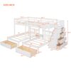 Full Over Twin & Twin Classic Triple Bunk Bed With Drawers And Guardrails - White - Image 18