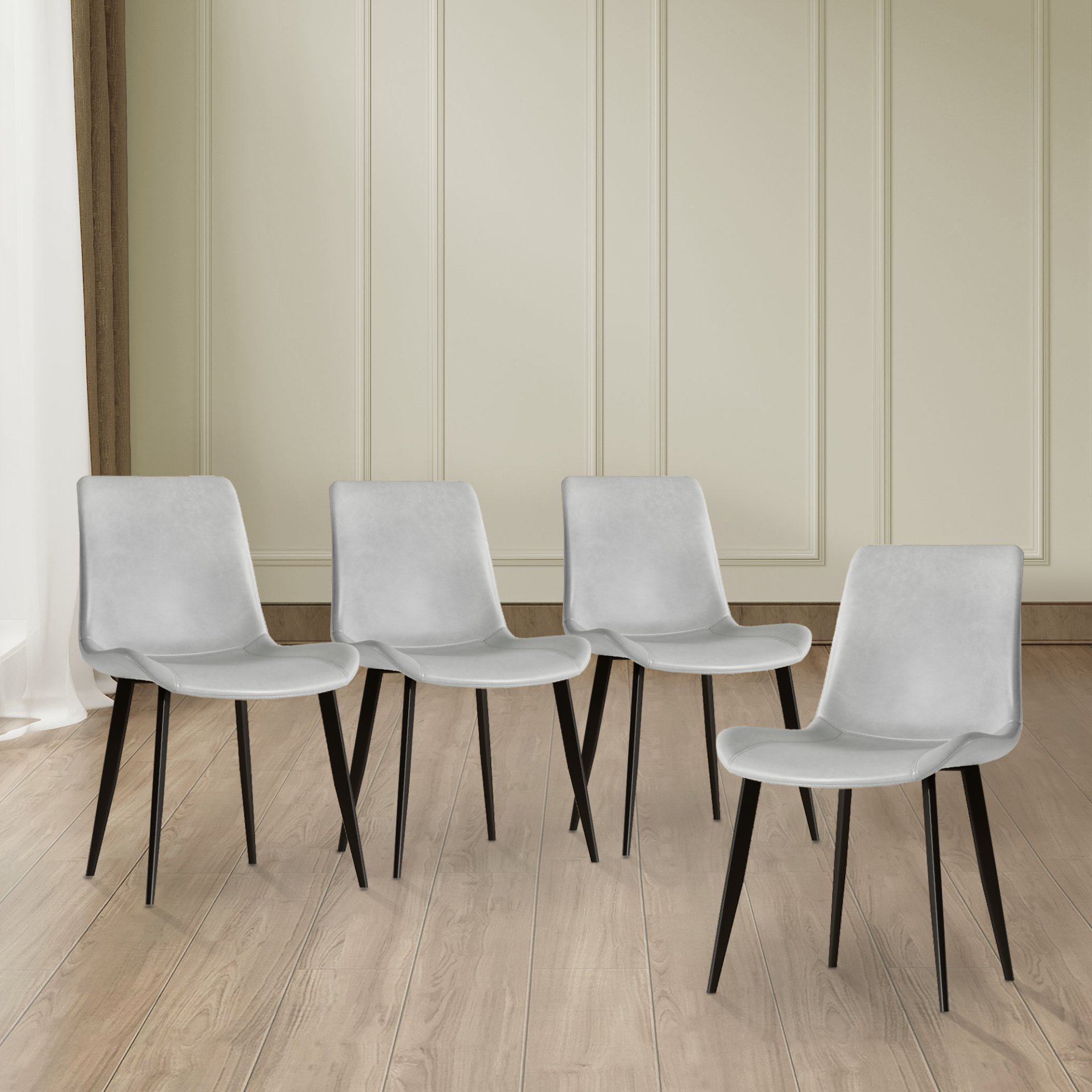 Dining Chair With Floral Seats And Carbon Steel Legs (Set of 4) - Gray - Image 8