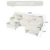 Modular Sectional Sofa, Oversized Deep Seat U Shaped Couch Set With Movable Ottomans, Chenille - Beige - Image 20