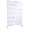 Outdoor & Indoor Metal Privacy Screen, Freestanding Decorative Panels For Deck, Balcony, Patio, Lawn, And Garden - White - Image 5