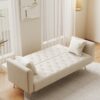 Convertible Double Folding Living Room Sofa Bed - Beige - Image 8