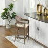 Americana - Mid-Century Modern Cane Back Counter Stool - Taupe Beige Textured Weave - Image 14
