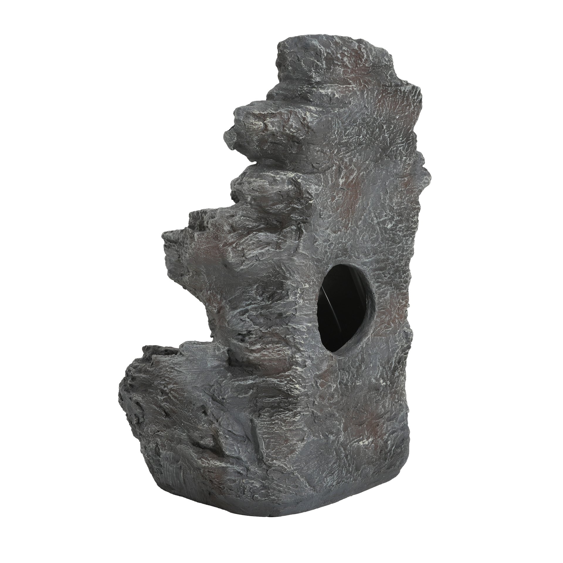Tall Slim Fountain With LED Lights, 5 Tiered Cascading Water Feature, Outdoor Accent For Patios And Balconies - Gray - Image 9