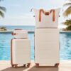 2 Piece Luggage Set With Bags Expanable Spinner Wheels ABS Lightweight Suitcase With Tsa Lock 20" / 28" - Khaki / Brown - Image 23
