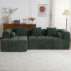 Sectional Sofa Full Compressed Sofa Modular Sofa Couch Free Combined Sofa With Deep Seating And 2 Side Pockets For Living Room - Green - Image 10