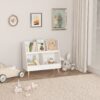 Kids Bookshelf And Toy Organizer, 5 Cubbies Wooden Open Bookcase, 2-Tier Baby Storage Display Organizer With Legs, Free Standing For Playing Room, Bedroom, Nursery, Classroom - White - Image 10
