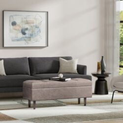 Shay - Mid Century Rectangular Storage Ottoman - Gray