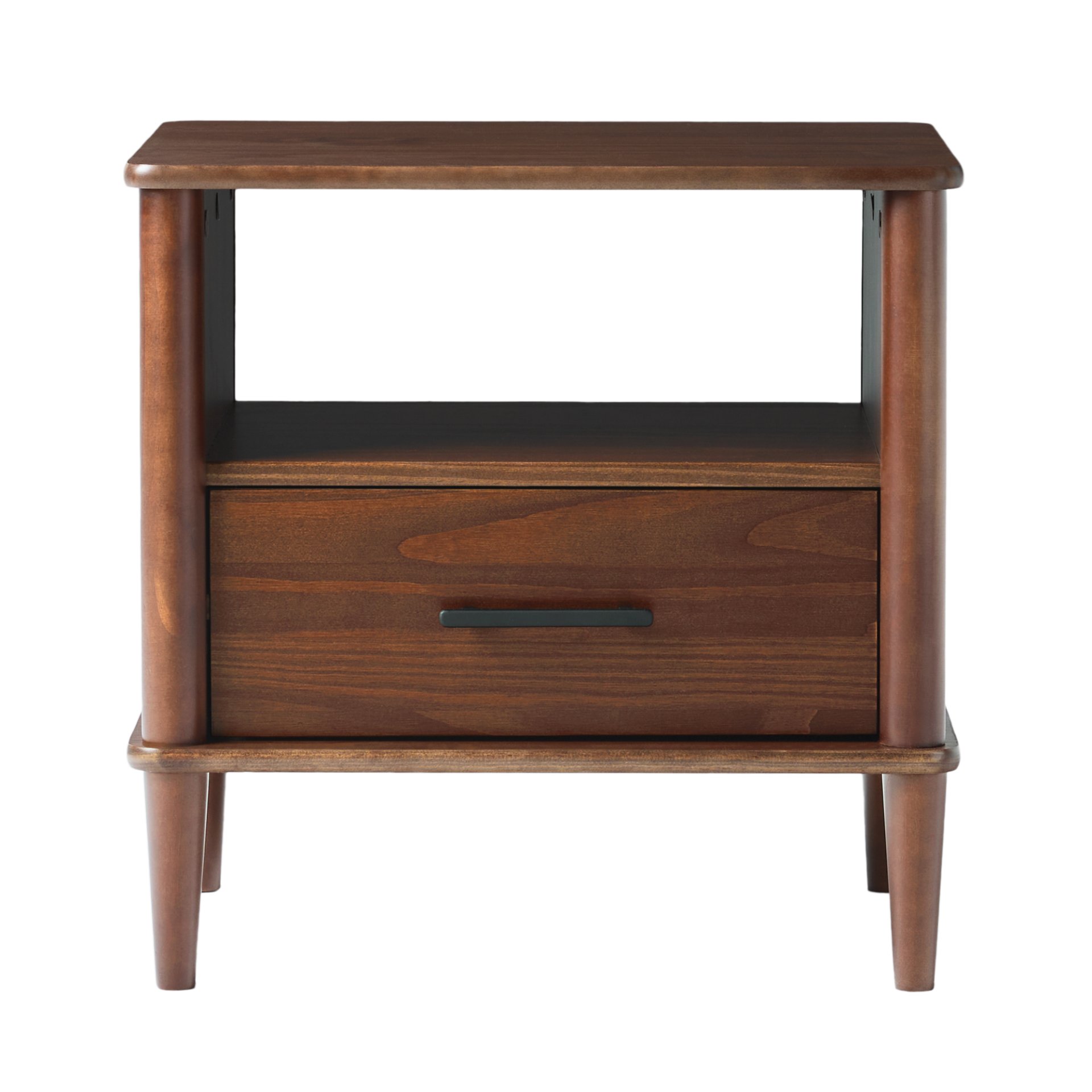 Transitional Solid Wood Spindle Nightstand - Walnut - Image 4