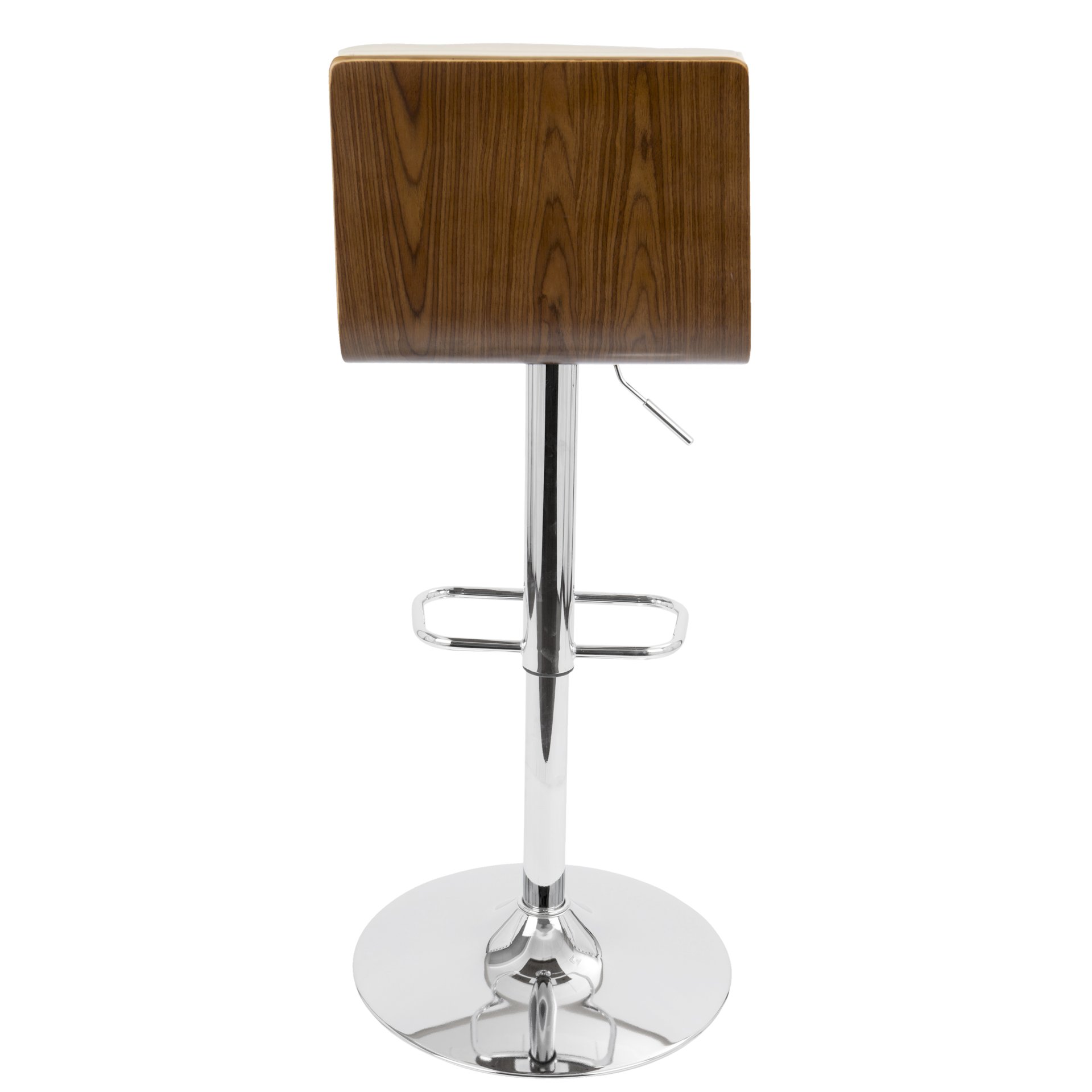 Vasari - Mid-Century Modern Adjustable Barstool With Swivel - Walnut / Cream - Image 5