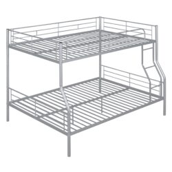 Full Long Over Queen Metal Bunk Bed - Sliver
