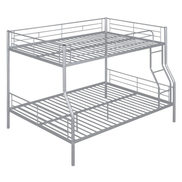 Full Long Over Queen Metal Bunk Bed - Sliver