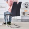 Light Luxury Bow Shaped Chairs With Electroplated Metal Legs, Sun And Stain Resistant, Dining Room And Living Room Set - Black - Image 4