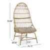 Outdoor Accent Chair With Basket Shape - Light Brown - Image 3