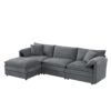 Modular Sectional With Deep And Wide Seat, L Shaped Cloud Couch Set With Double Cushions 4 Seat Sofa With Movable Ottoman Oversized - Dark Gray - Image 2