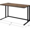 Tyrese - Writing Desk With USB - Walnut / Black - Image 7