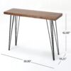 Modern Industrial Breakfast Bar Table, Metal Hairpin Legs & Wood Veneer Top - Natural - Image 3