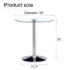Modern Minimalist Circular Glass Dining Table With Electroplated Metal Legs 35" Diameter - Transparent - Image 3