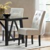 Carter - 5 Tuft Dining Chair With Button Tufted Backrest And Espresso Legs - Ivory - Image 4
