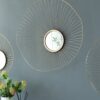 Wall Mirror Abstract Designed Wall Mirrors WithFrame For Home & Office, Top Of Sideboard (Set of 3) - Gold - Image 4