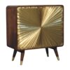 Avora - Brass Embossed 2 Door Cabinet - Brown / Golden - Image 3