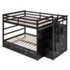 Full Over Full Bunk Bed With Twin Size Trundle And Staircase - Espresso - Image 8