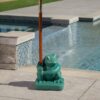 Whimsical - Frog Neptune Umbrella Base Concrete - Green - Image 19