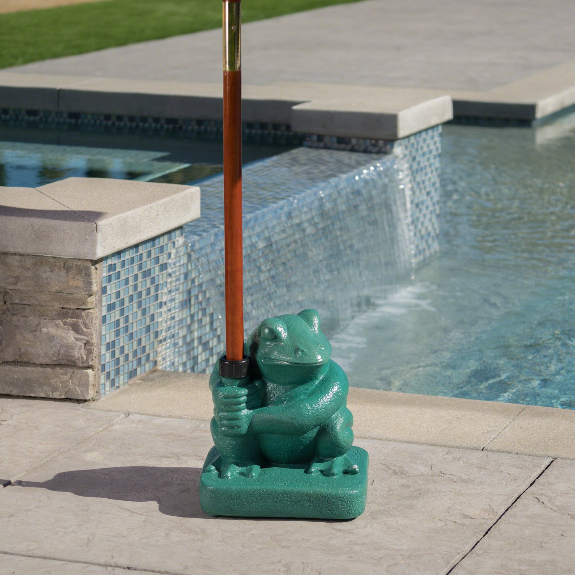 Whimsical - Frog Neptune Umbrella Base Concrete - Green - Image 19