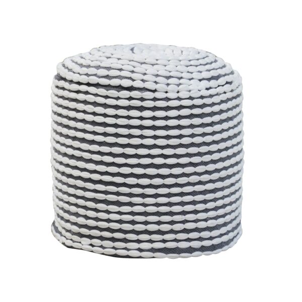 River - Handcrafted Water Resistant Cylindrical Pouf - White