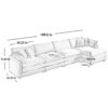 Modern Upholstered Corduroy Sofa With Footstool 4 Seater, Comfortable Living Room Furniture With Arm And Throw Pillows - Tan - Image 11