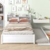 Full Bed With Trundle, Bookcase - White - Image 5