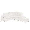 Sectional Sofa Pull Out Sofa Bed L - Shaped Sofa With Movable Ottoman And Stool, Large Storage Space, A Cup Holder, And 2 USB Ports For Living Room - Creamy White - Image 15
