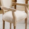 French Style Solid Wood Dining Chair (Set of 2) - Cream - Image 5