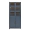 Modern Style Tall Steel Display Cabinet With Double Glass Doors, LED Lights, 3 Sided Glass For Collectibles Dark - Dark Blue - Image 6