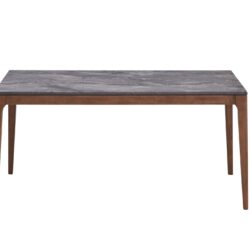 Bevis - Engineered Stone Top Dining Table - Walnut