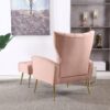 Modern Accent Chair With Ottoman, Comfy Armchair For Living Room, Bedroom, Apartment - Pink - Image 5