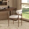 Artemis - Mixed Material Upholstered Dining Arm Chair - Warm White - Image 8