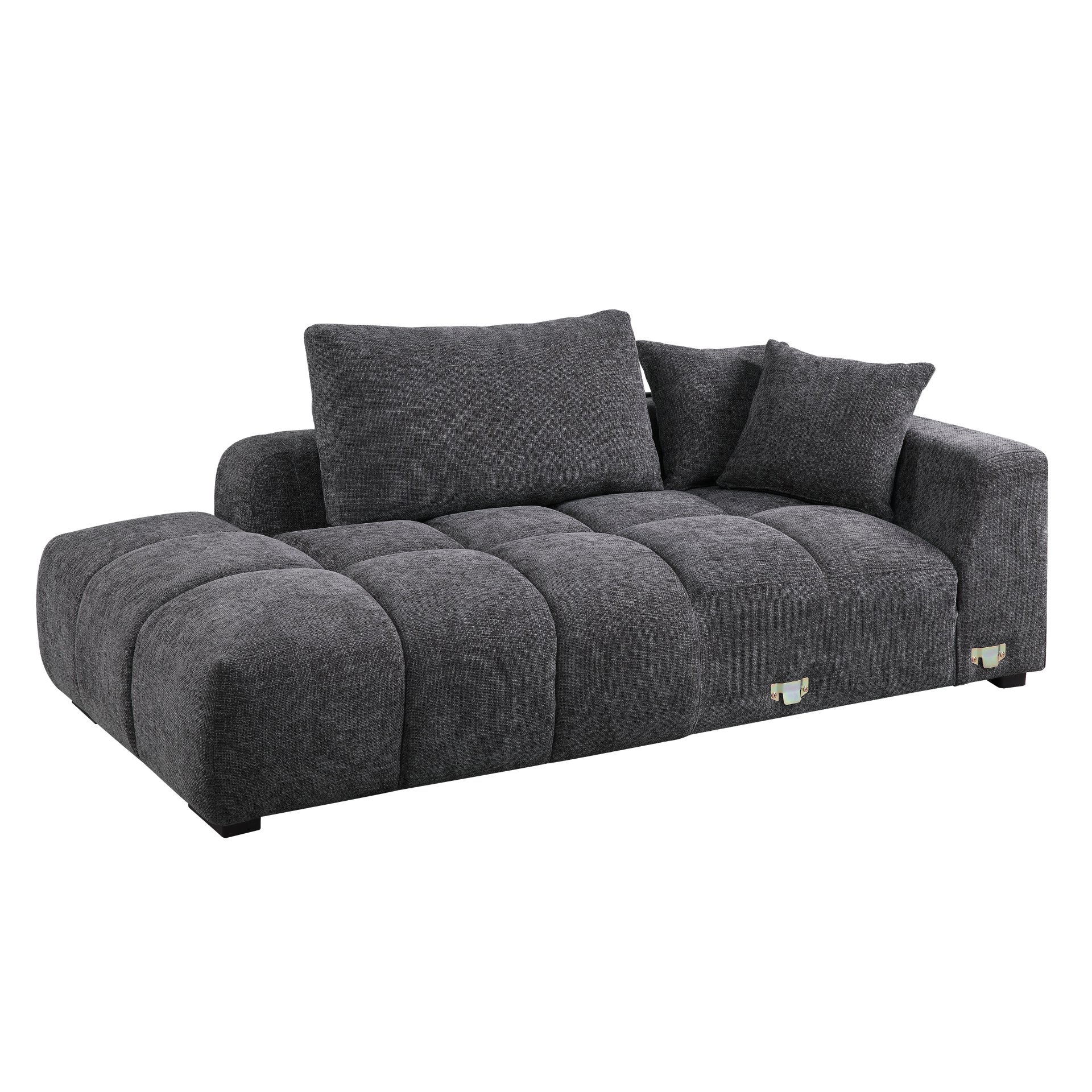 Chosen - Sectional Sofa With Toss Pillows With 2 Chaises With Ottoman - Gray - Image 10