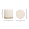 Hampton - Round Upholstered Ottoman With Scalloped Base - Speckled Egg Beige - Image 7
