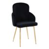 Dahlia - Contemporary Dining Chair (Set of 2) - Gold / Black / Gold - Image 2