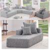 Special Shaped Frame For Oversized Modular U Shaped Sectional Floor Couch, Convertible Compressed Couch Spacious Foam Filled Sofa - Gray - Image 8