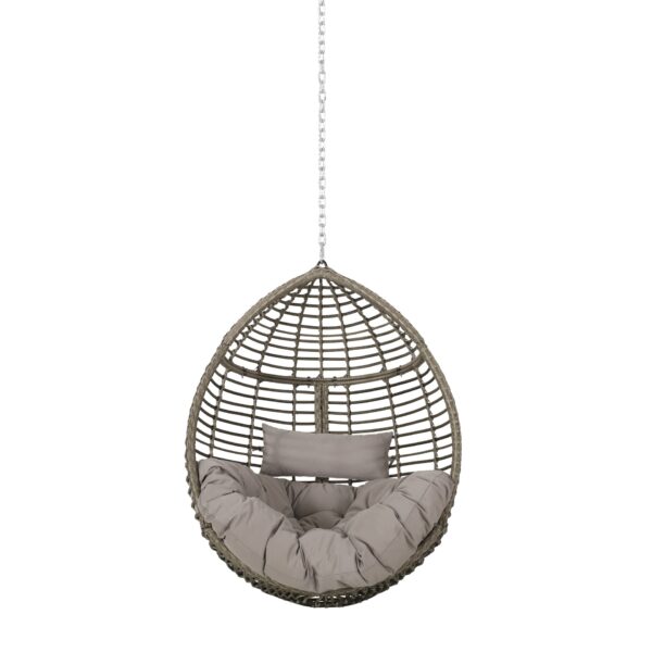 Morris - Teardrop Hanging Chair With 8Ft Chain - Gray