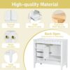 Vintage Style 36" Bathroom Vanity With Sink, Soft Closing Door, 4 Different Size Drawers Frame - White - Image 7