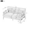 Modern Loveseat Sofa 2 Seater With USB Ports, Cylindrical Armrests - Green - Image 2
