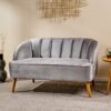 Modern Classic Shell Backed Loveseat - Gray - Image 2
