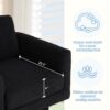 360° Modern Swivel Accent Chair Round Armchair, Thick Padded Single Lounge Sofa Upholstered Comfy - Black - Image 5