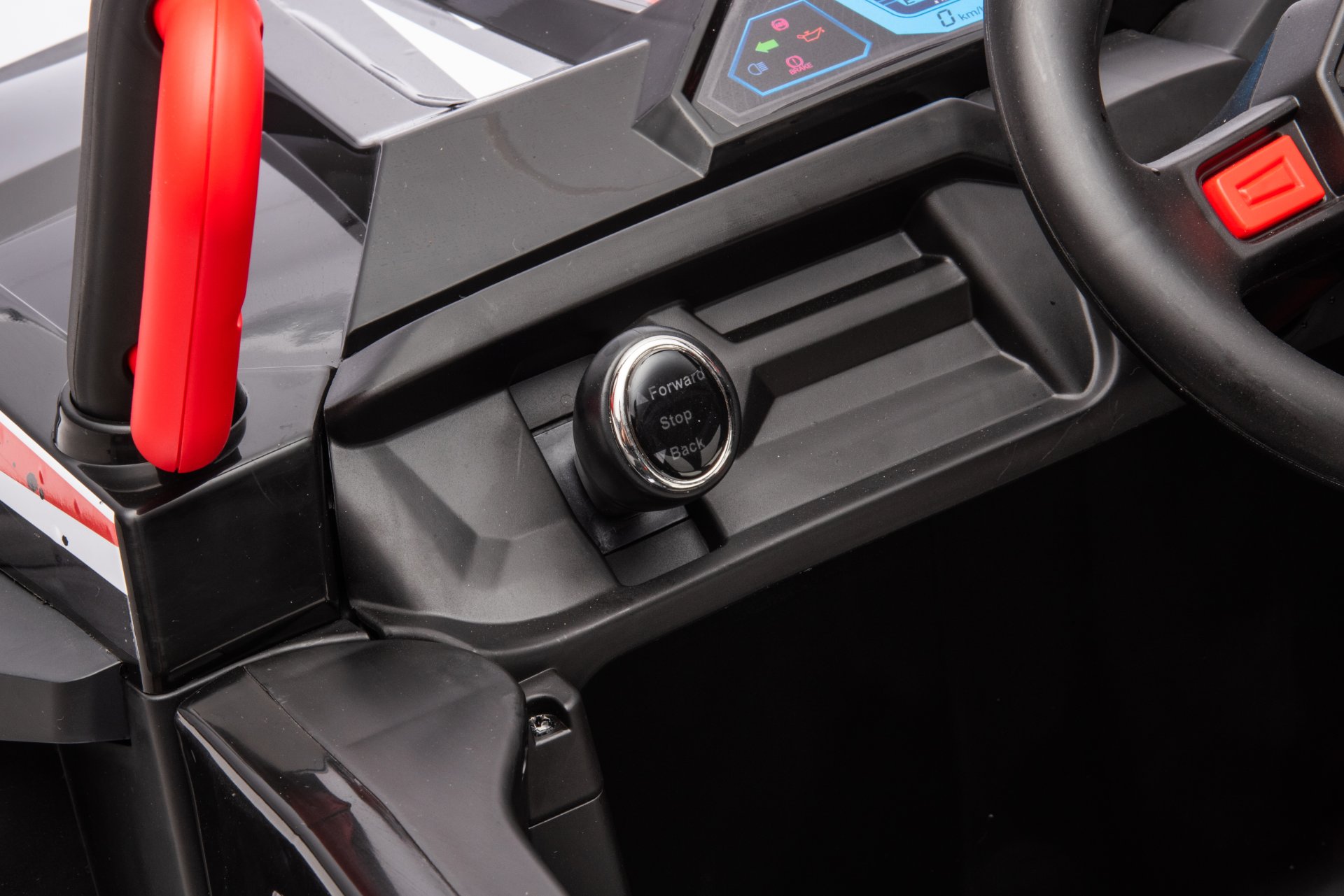 12V7A*1 30W*4 Four-Wheel Drive Leather Seat One Button Start, Forward And Backward, High And Low Speed, Music, Front Light, Power Display, Two Doors Can Open, 2.4G R / C, Seat Belt Four Wheel Absorber - Black - Image 22